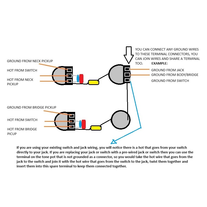 Solderless Pre-wired Electronics for Les Paul, SG or similar with 2V2T without Jack and Switch - Image 3
